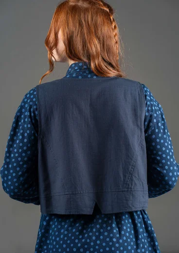 Vävd väst i ekologisk bomull - bläck