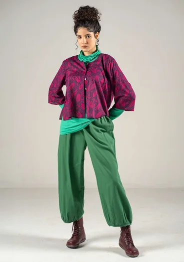 Vävd blus "Kelly" i ekologisk bomull - allium/mönstrad