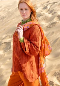 Tröja "Rose" i återvunnen bomull - henna