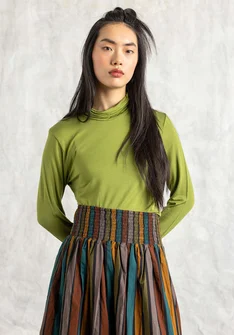 Trikåpolo i lyocell/elastan - björklöv