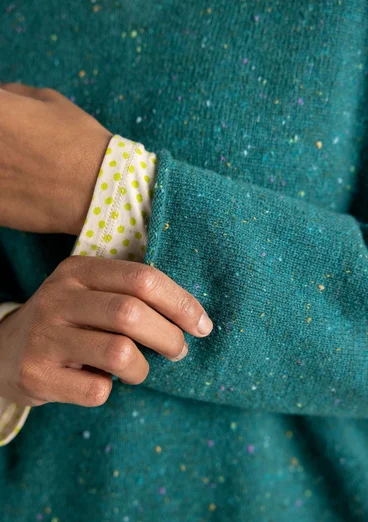 Nepströja i lammullsmix - ljus buteljgrön/melange