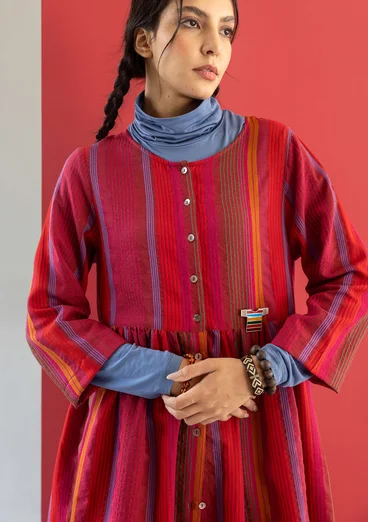 Vävd klänning "Ketchi" i ull/bomull - granatäpple