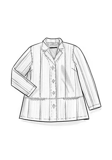 Vävd jacka ”Esme” i bomull/lin - järngrå/randig