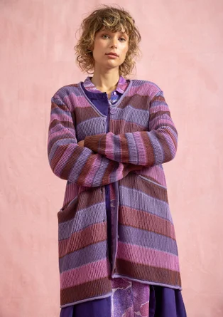 Långkofta "Andromeda" i ekologisk/återvunnen bomull - grålila