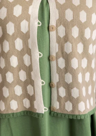 Kofta ”Vendela” i ekologisk/återvunnen bomull - mörk natur