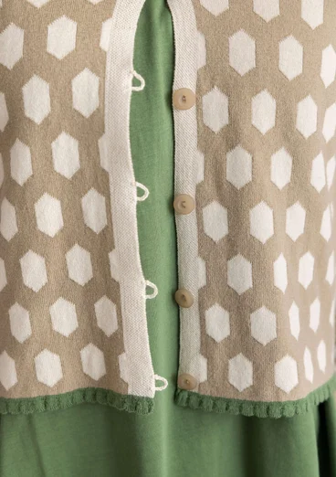 Kofta ”Vendela” i ekologisk/återvunnen bomull - mörk natur