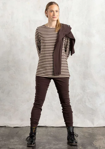 Basrandstop i ekologisk bomull - mullbär/mörk natur