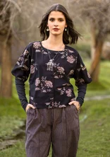 Vävd blus ”Rose hip” i ekologisk bomull - svart