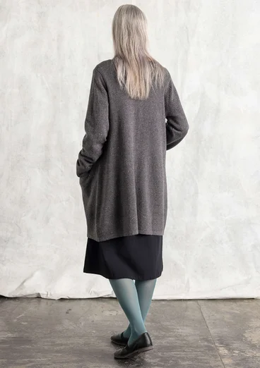 Långkofta i lammullsmix - askgrå/melange