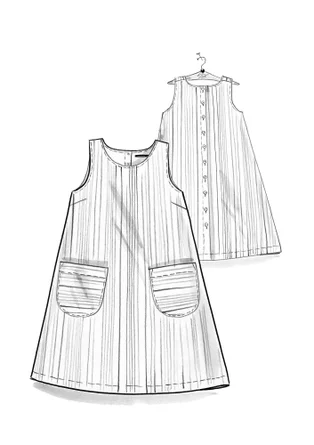 Vävd västklänning "Ketchi" i ull/bomull - ostron