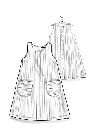 Vävd västklänning "Ketchi" i ull/bomull - ostron