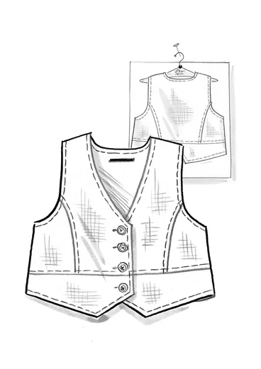 Vävd väst i ekologisk bomull - svart