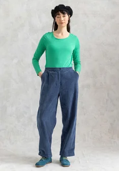 Manchesterbyxa "Rime" i ekologisk bomull - indigo