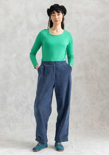 Manchesterbyxa "Rime" i ekologisk bomull - indigo
