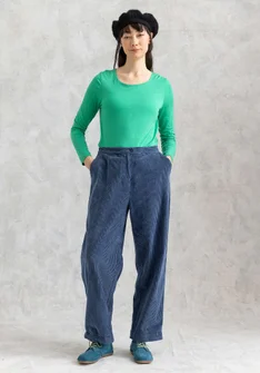 Manchesterbyxa "Rime" i ekologisk bomull - indigo