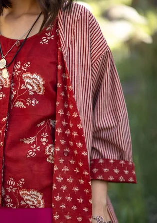 Vävd kimono ”Willow” i ekologisk bomull - henna