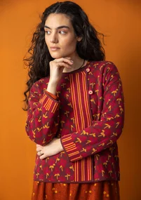 Kofta "Andes" i ekologisk/återvunnen bomull - aubergine