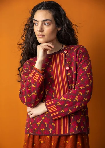 Kofta "Andes" i ekologisk/återvunnen bomull - aubergine