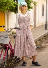 Vävd ärmlös klänning "Juliette" i viskos - ljus persika