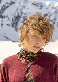 Kofta "Forgetmenot"  i alpackamix - aubergine/melange