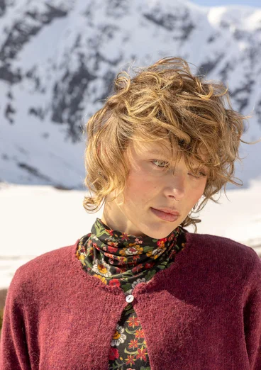 Kofta "Forgetmenot"  i alpackamix - aubergine/melange