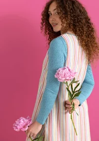 Vävd klänning ”Esme” i bomull/lin - flerfärgad/randig