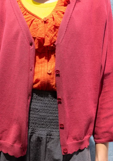 Kofta "Pauline" i ekologisk/återvunnen bomull - fikon