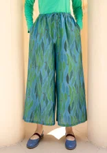 Vävd byxa "Paris" i ekologisk bomull/siden - indigofera/mönstrad