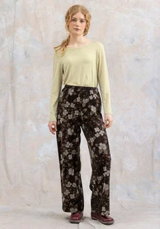 Velourbyxa "Cornus" i ekologisk bomull/återvunnen polyester - mörk choklad