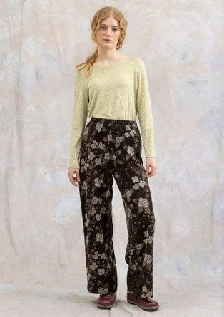 Velourbyxa "Cornus" i ekologisk bomull/återvunnen polyester - mörk choklad