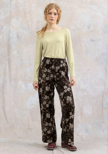 Velourbyxa "Cornus" i ekologisk bomull/återvunnen polyester - mörk choklad