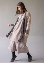 Vävd klänning "Marie" i ekologisk bomull/siden - duvgrå