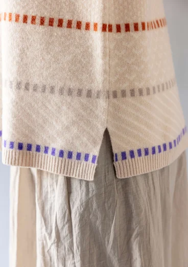 Tröja "Haida" i filtad återvunnen ull - ostron