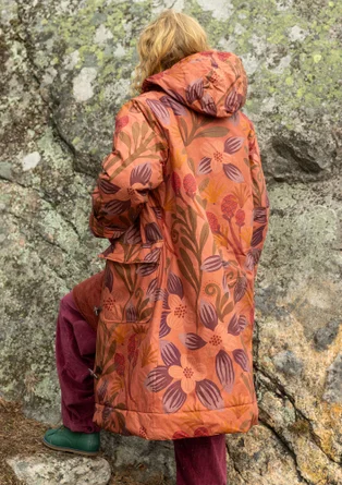 Vävd kviltad kappa "Nova Scotia" i ekologisk bomull - krappröd