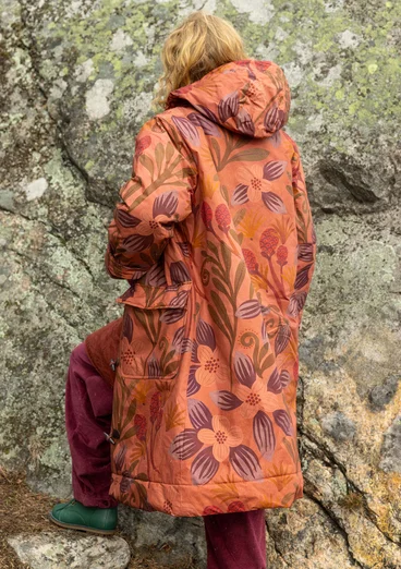 Vävd kviltad kappa "Nova Scotia" i ekologisk bomull - krappröd