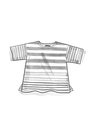 Färgglad randig topp "Kochi" i ekologisk bomull/modal - smultron