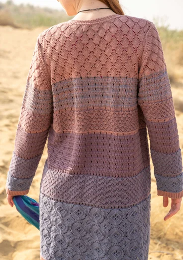 Långkofta "Chloe" i återvunnen bomull - gammelrosa