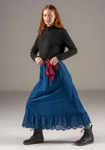 Vävd underkjol i ekologisk bomull - indigoblå