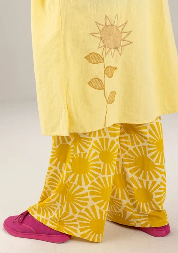 Mönstrade trikåbyxor "Taiyoko" i lyocell/elastan - gullregn