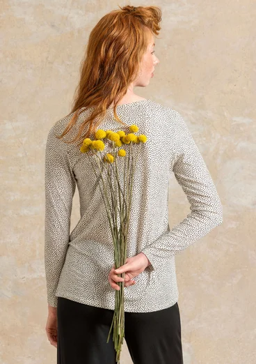 Trikåtop ”Bianca” i lyocell/elastan - svart/mönstrad