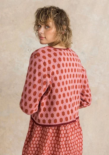 Kofta ”Vendela” i ekologisk/återvunnen bomull - laxrosa