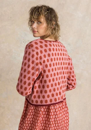 Kofta ”Vendela” i ekologisk/återvunnen bomull - laxrosa