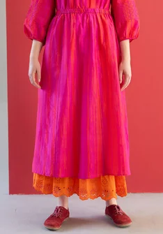 Vävd kjol "Melody" i ekologisk bomull/siden - rosa begonia