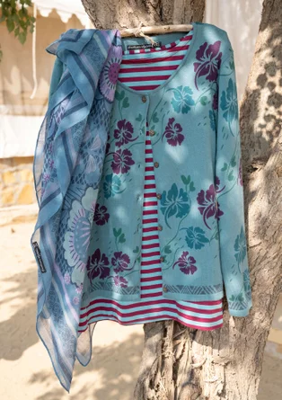 Sjal "Okinawa" i ull - ljus indigo