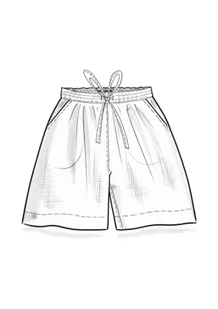 Vävda shorts  "Seraj" i lin - svart