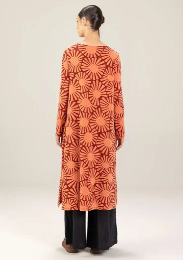 Mönstrad trikåklänning "Taiyoko" i lyocell/elastan - rooibos