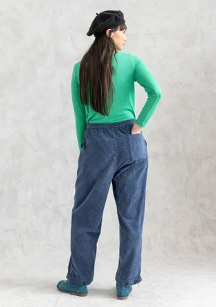 Manchesterbyxa "Rime" i ekologisk bomull - indigo