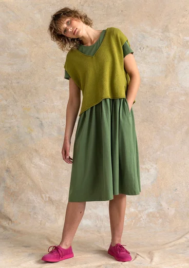 Trikåklänning ”Himla” i ekologisk bomull - rosmarin