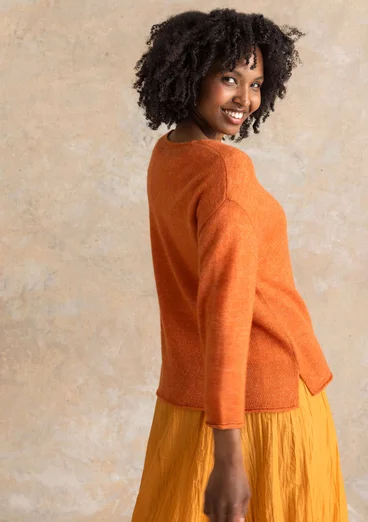 Tröja i alpackamix - ljus grapefrukt/melange