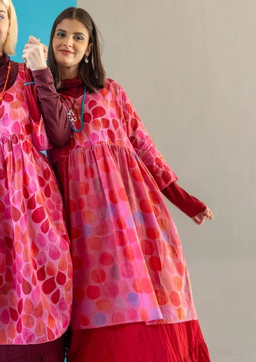 Vävd klänning "Paris" i ekologisk bomull - hibiskus